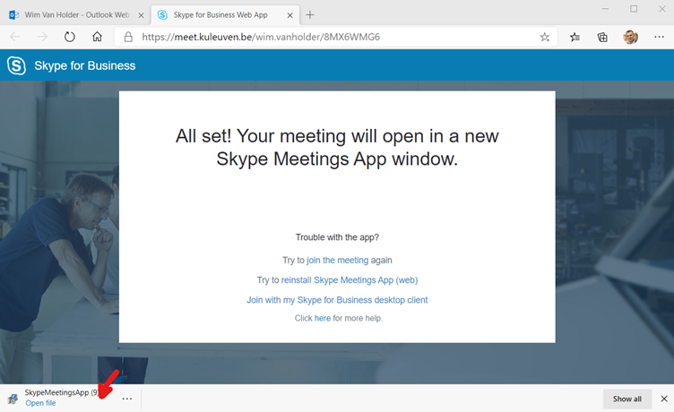 mac skype for business screenshot